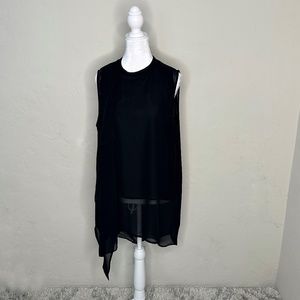 H&M DIVIDED Black Chiffon Asymmetrical Top